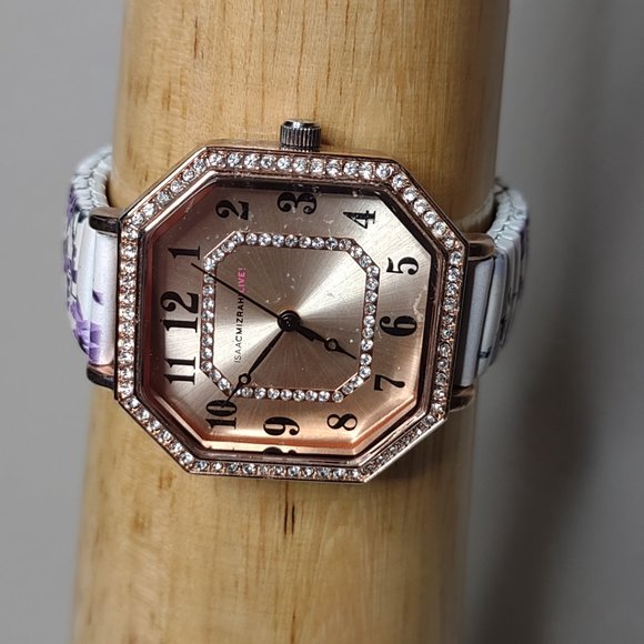 6 Inch Isaac Mizrahi Watch With Purple Floral Stretch Band - Picture 5 of 10